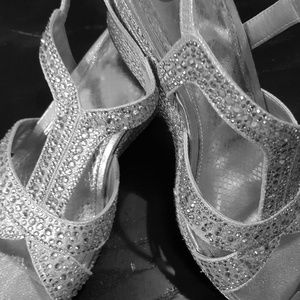 Girls Rhinestone Wedges Heels Shoes 3 M